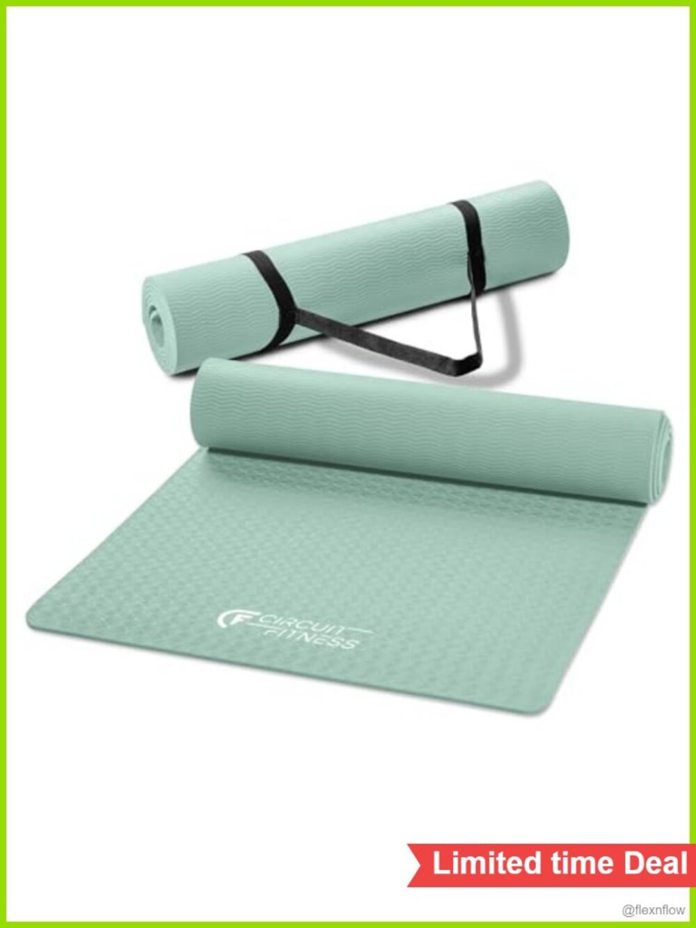 Non-Slip Multi-Purpose Exercise Yoga Mat with Carrying Strap, TPE Material,
